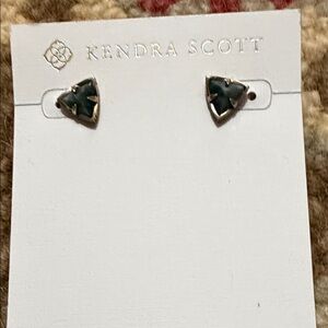 Kendra Scott Dark Green Triangle Earrings
